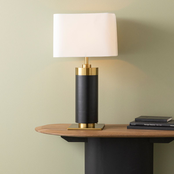 Lampe à poser en métal noir et finition laiton doré VENDOME